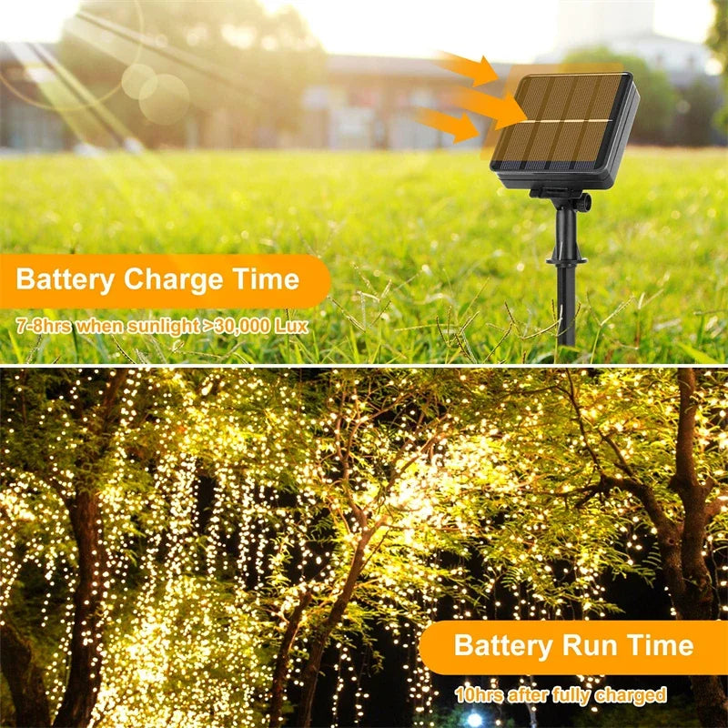 Guirnalda Solar LED 7-32m - Luces Jardin Exterior Impermeable