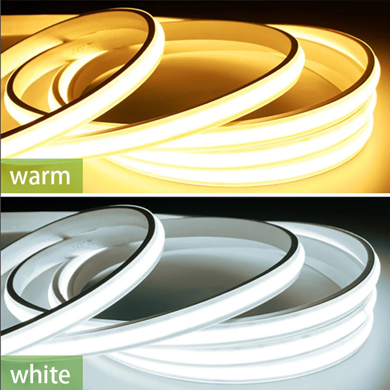 Tira LED COB 220V con Enchufe - Luz Continua Flexible