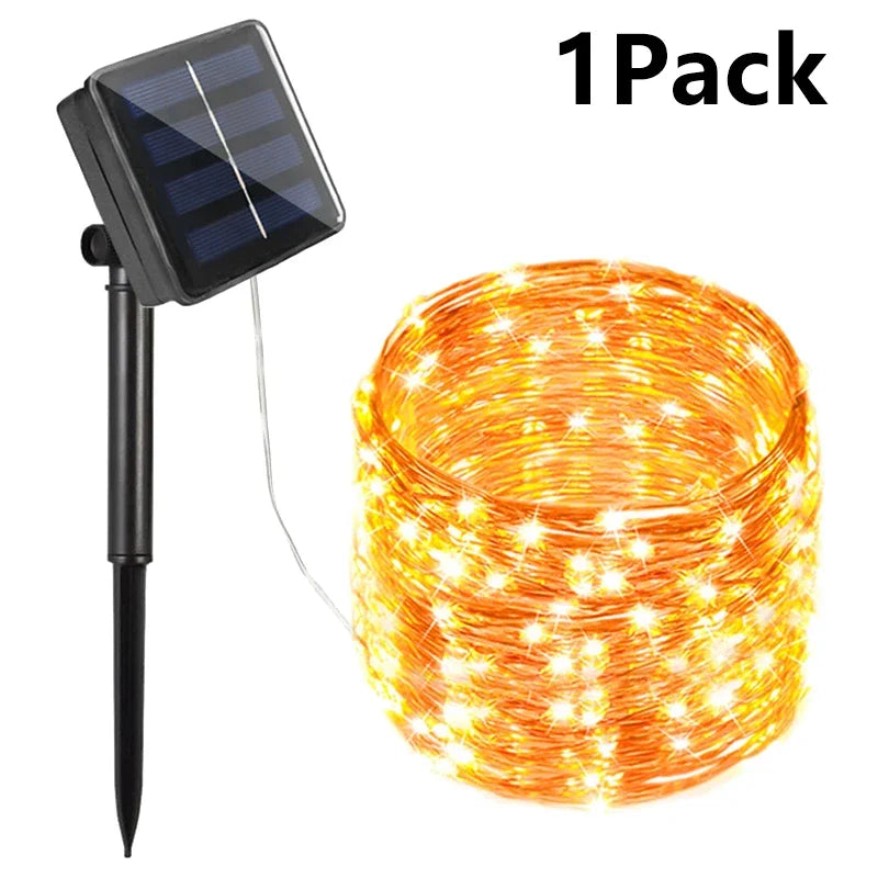 Guirnalda Solar LED 7-32m - Luces Jardin Exterior Impermeable