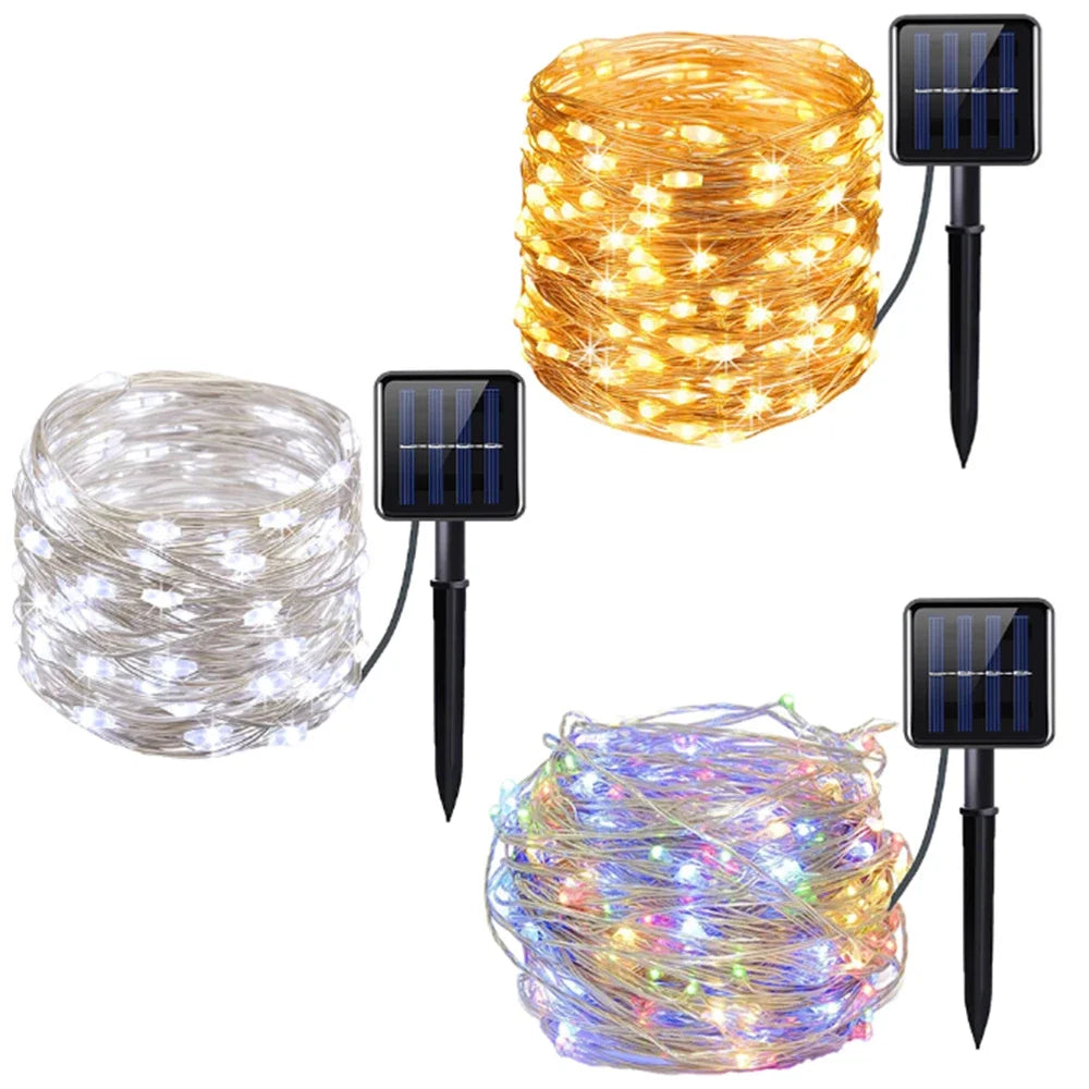 Guirnalda Solar LED 7-32m - Luces Jardin Exterior Impermeable
