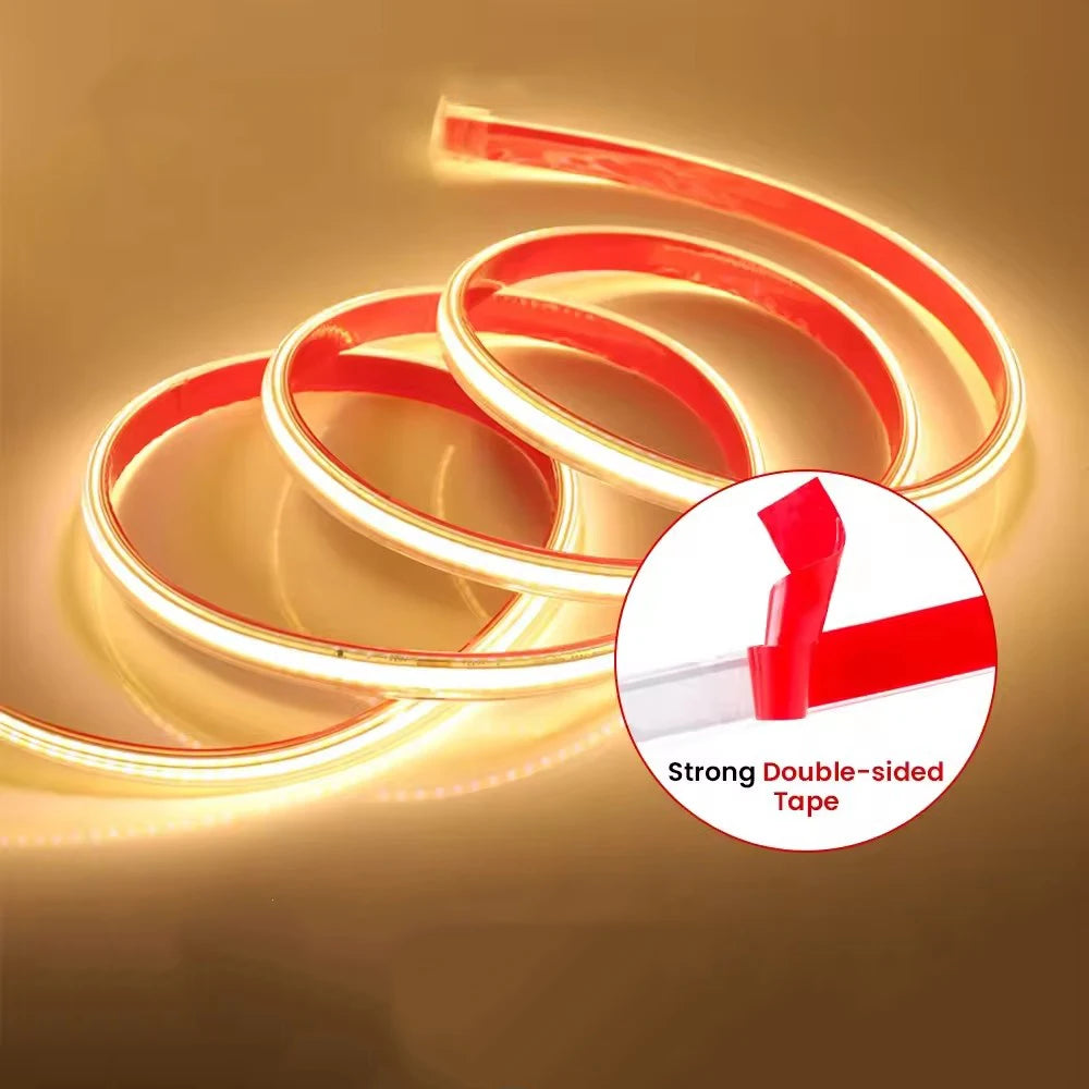 Tira LED COB 220V con Enchufe - Luz Continua Flexible