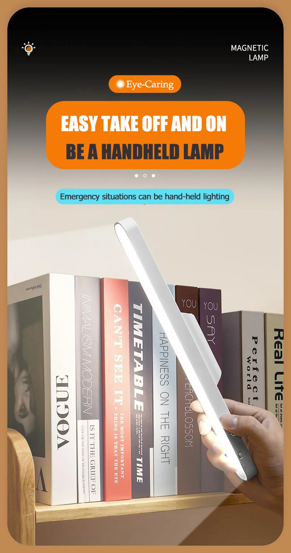 Lampara LED Magnetica Recargable USB - Colgante Armario 3 Colores
