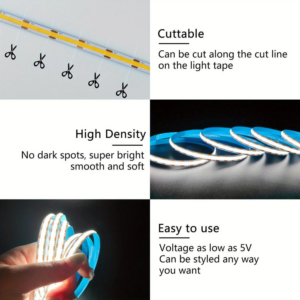 Tira LED COB USB 5V - 320 LEDs/m Táctil Regulable