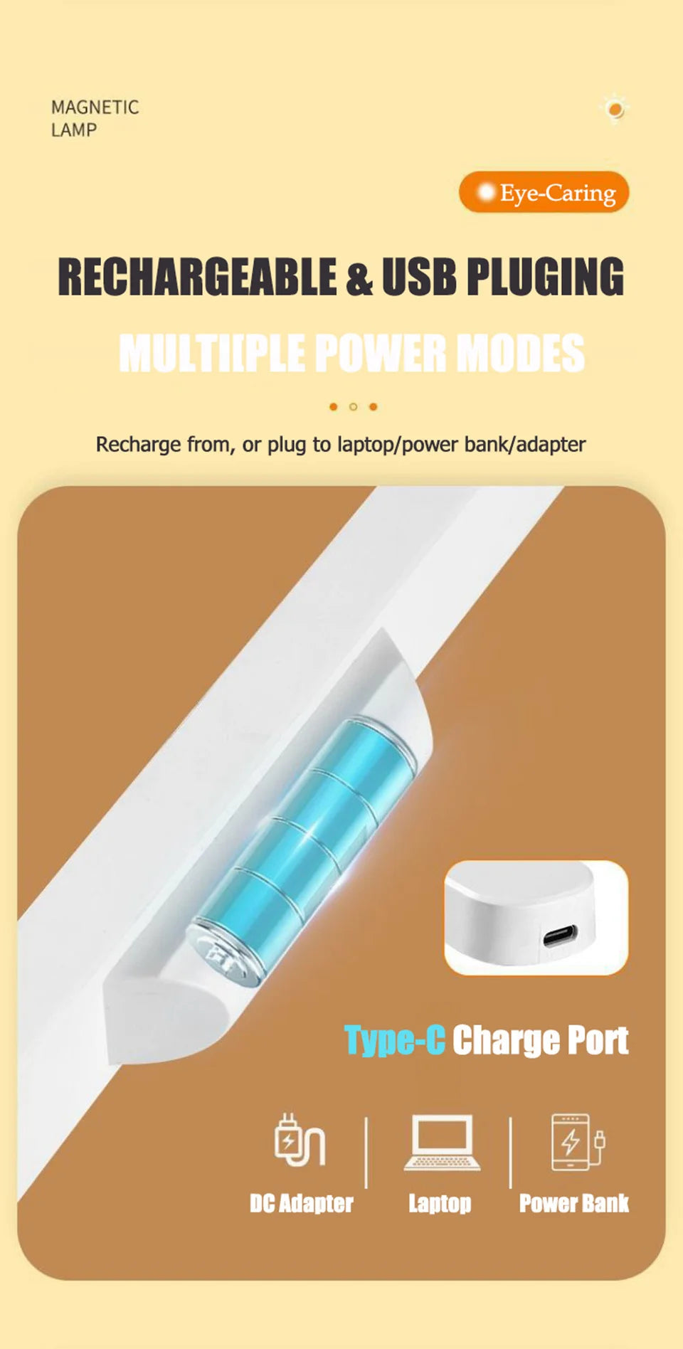 Lampara LED Magnetica Recargable - Mando Distancia 3 Colores