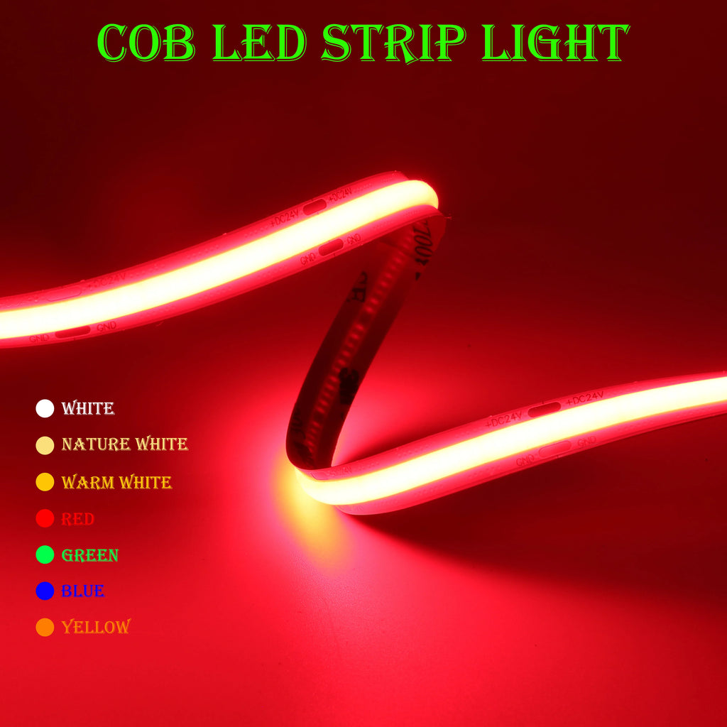 Tira LED COB Alta Densidad 480-528 LEDs/m - 12V/24V Profesional