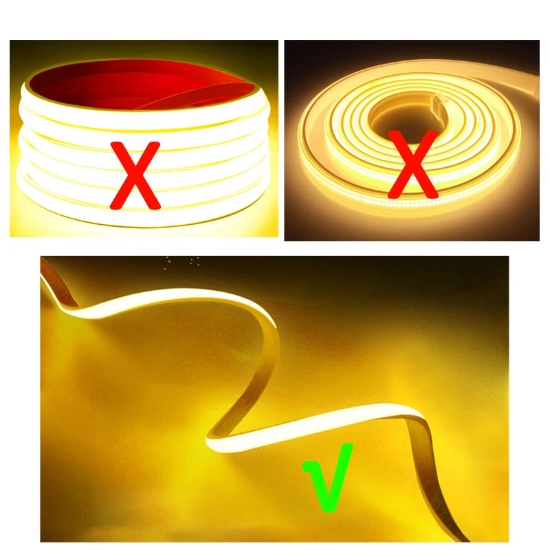 Tira LED COB 220V con Enchufe - Luz Continua Flexible