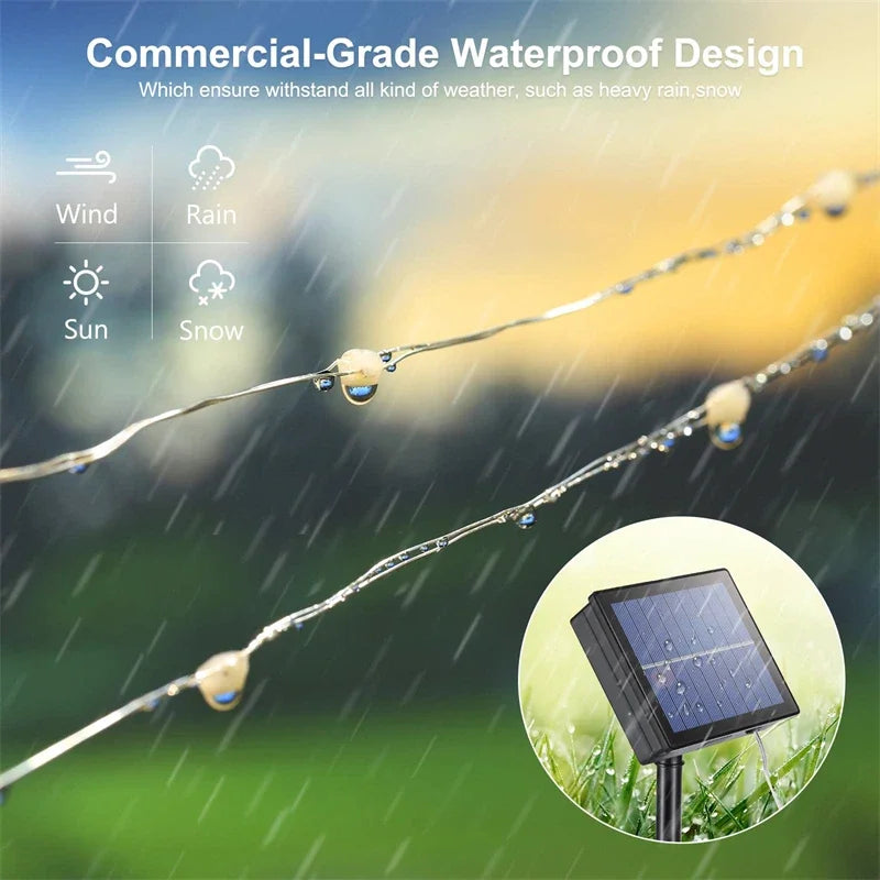 Guirnalda Solar LED 7-32m - Luces Jardin Exterior Impermeable