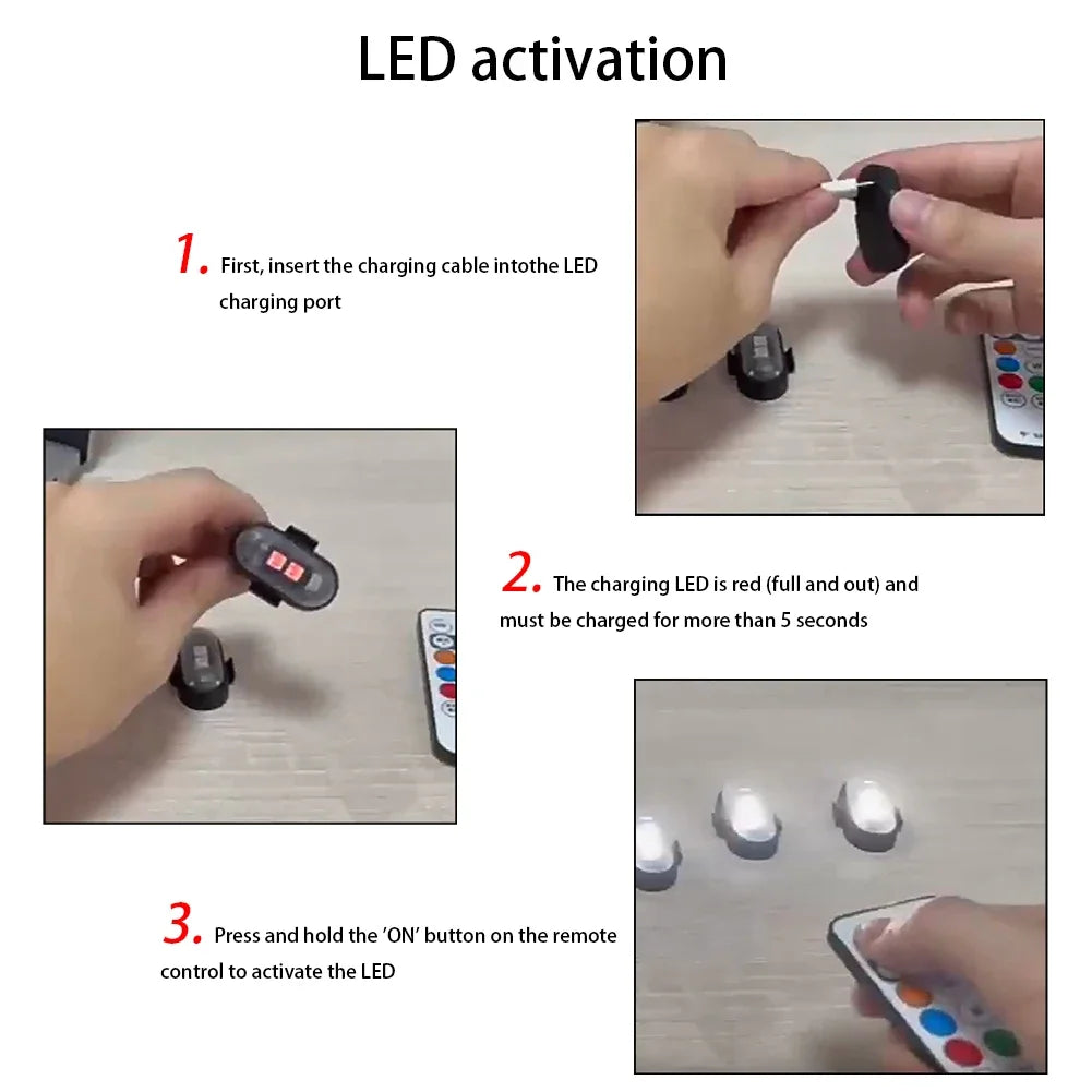 Luz Estroboscopica LED RGB - Advertencia Drones Motos