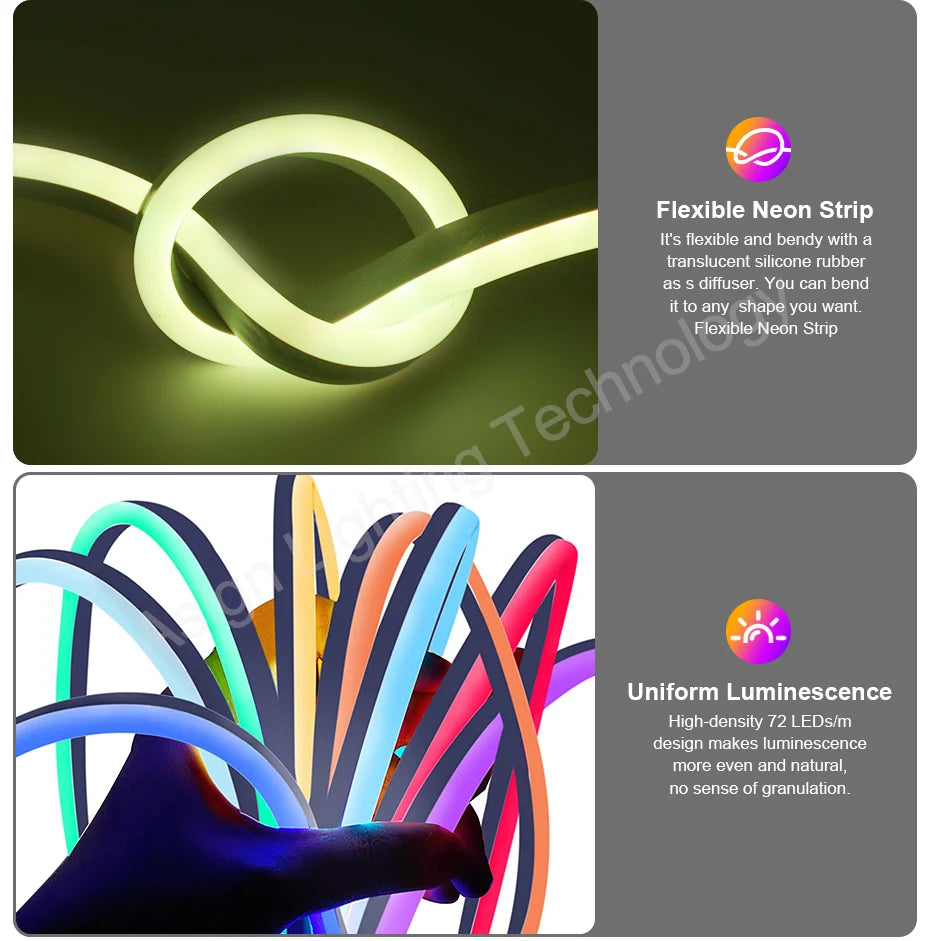 Tira LED Neon 220V RGB 1-100m - Exterior IP67 WiFi Tuya
