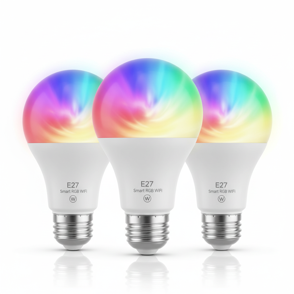 Bombilla smart E27 RGB encendida