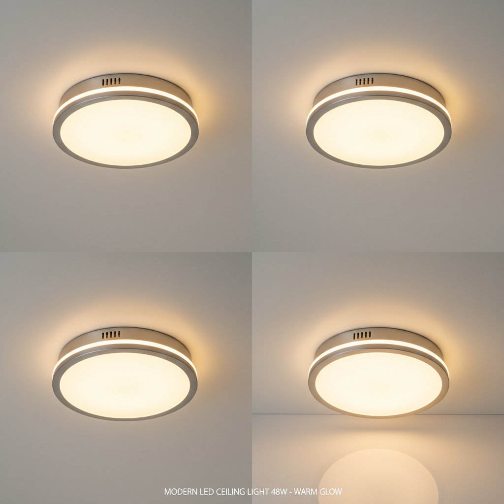 Lampara techo LED 48W encendida