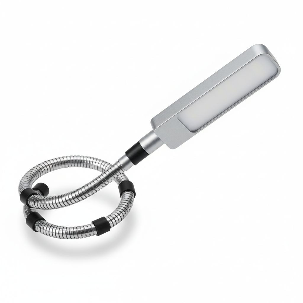 Detalle brazo flexible lampara lectura