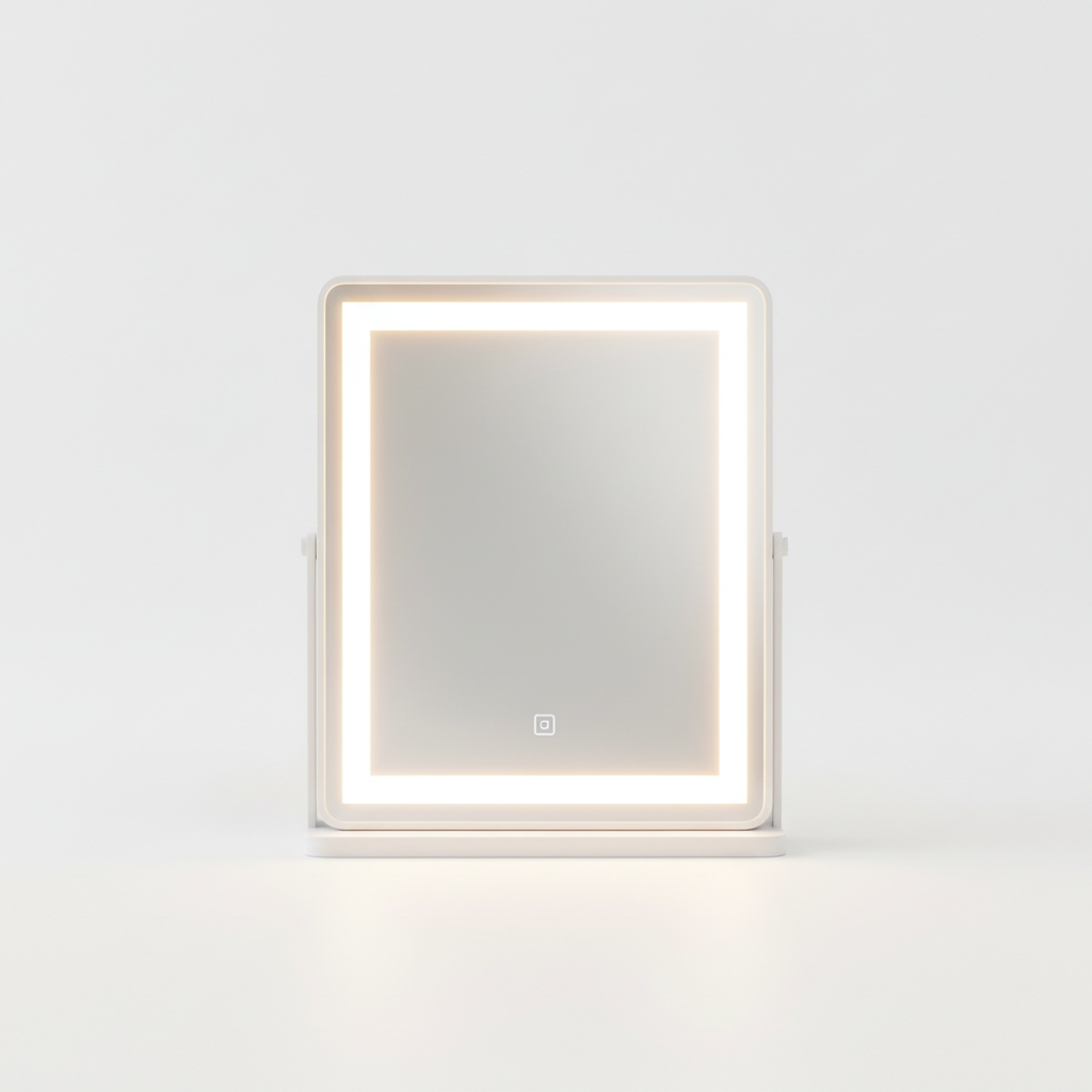 Espejo maquillaje LED encendido