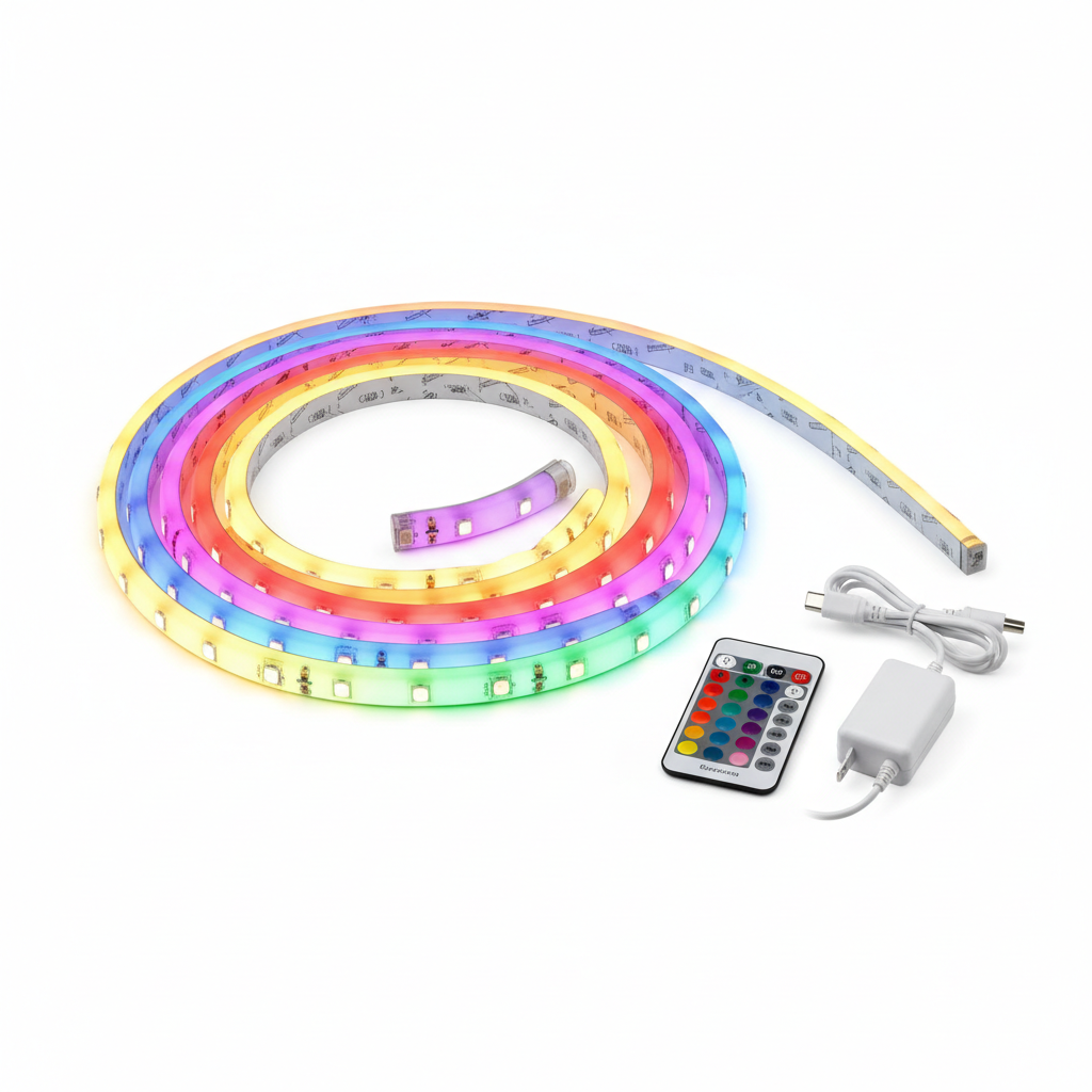 Tira LED RGB Inteligente 10 metros con control remoto y efectos de colores