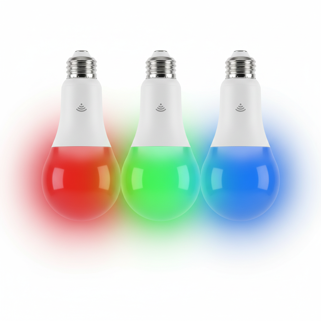 Bombilla smart E27 RGB encendida