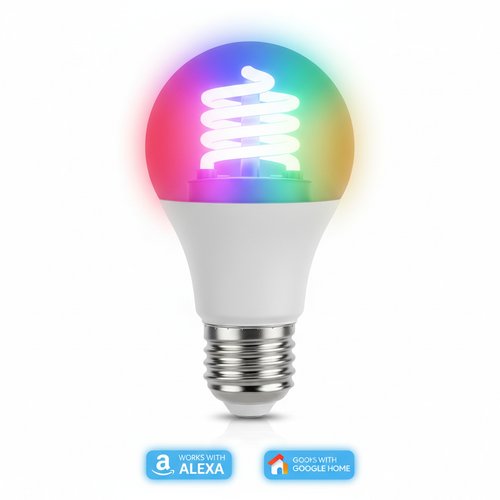 Bombilla inteligente E27 RGB WiFi compatible con Alexa y Google Home